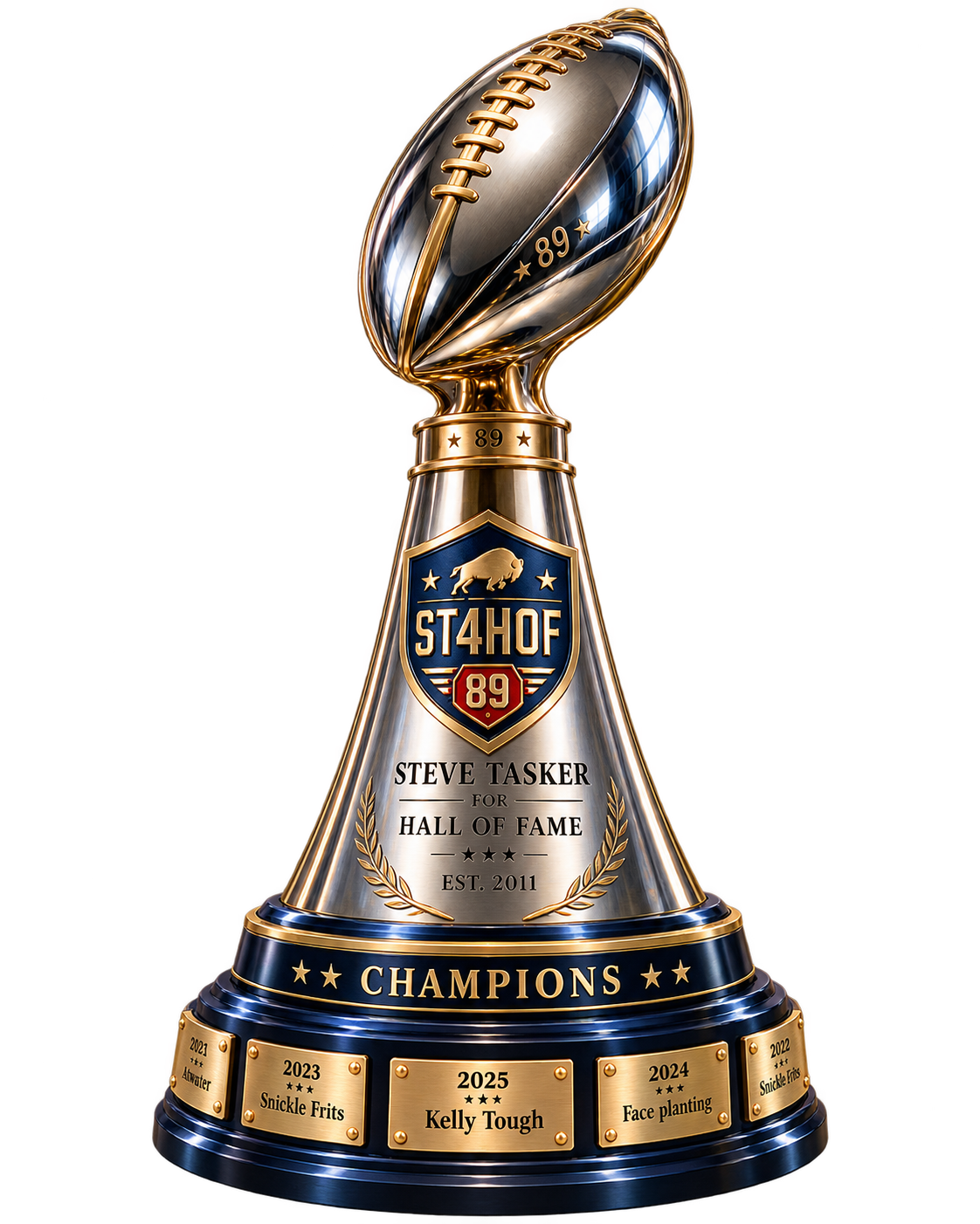 ST4HOF championship trophy with the 2025 Kelly Tough plaque