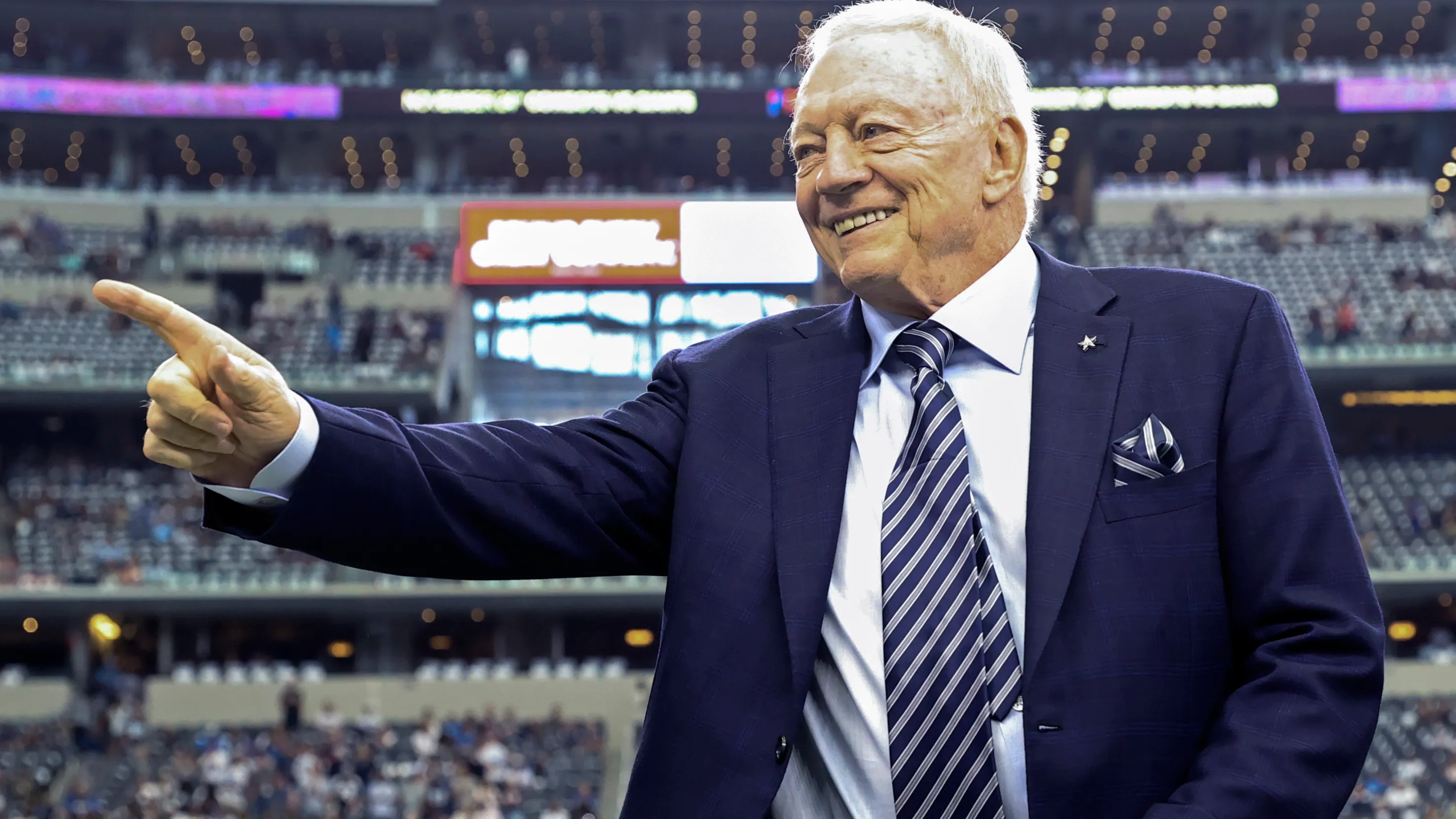 Jerry Jones speaking at a press conference